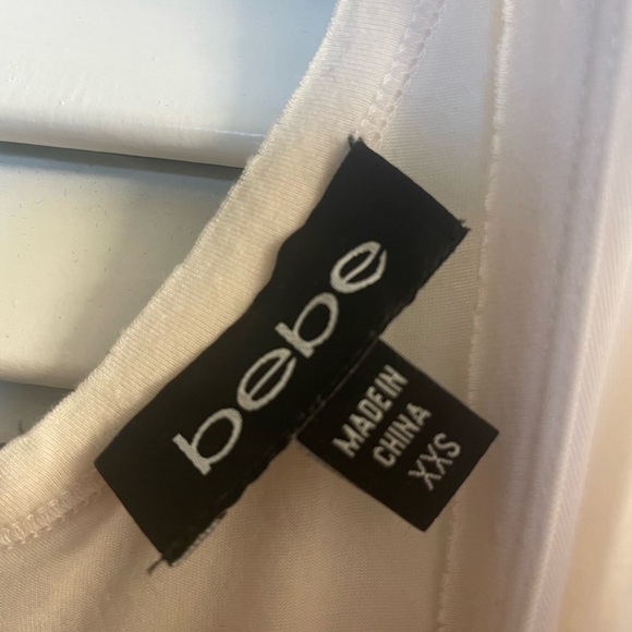 Bebe Vintage 90s/Y2k White tank cargo skirt mini dress XXS.Back Statement Zipper - Picture 6 of 7